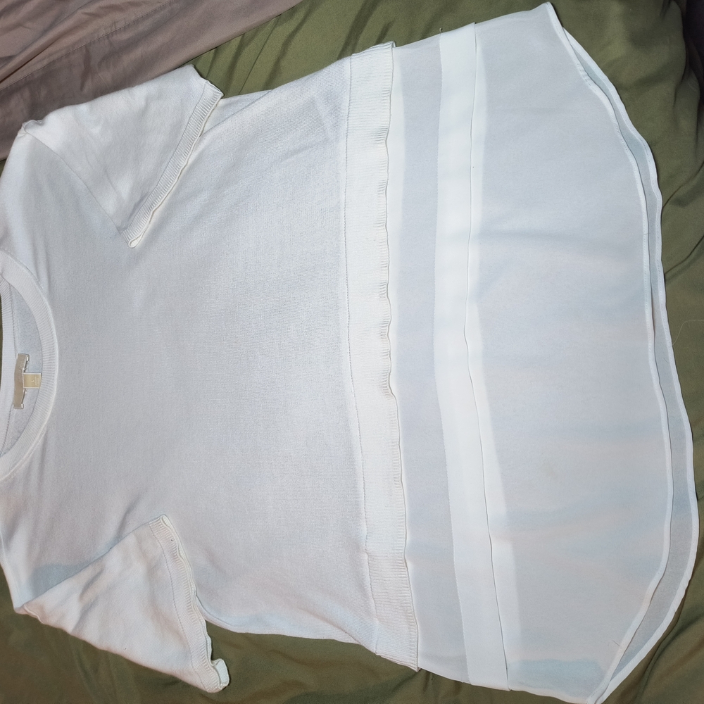 White Sheer Layered Top